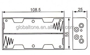 4xC Celular (UM-2 * 4) Soporte de La Batería Con Alambre de Plomo de 6 v - Product Image 4