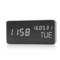 Horloges de table numériques de haute qualité Grand écran LED jumbo Horloge de réveil en bois