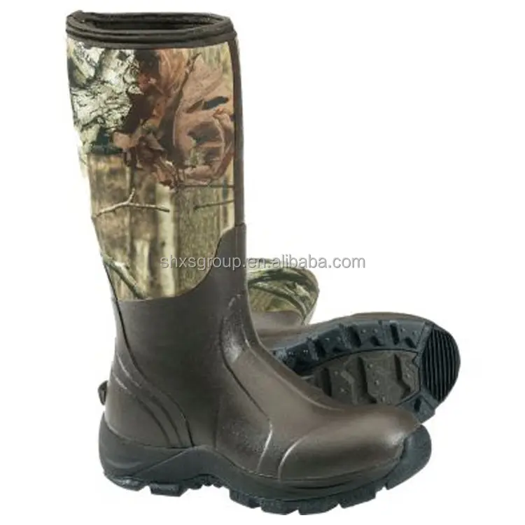 mens outdoor rubber hunting boots with neoprene