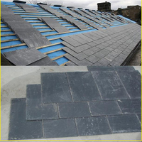 Ardoise de toiture moderne noire naturelle à faible teneur en calcium, surface ciselée inaltérable, durable, garantie 5 ans pour toiture et mur de maison