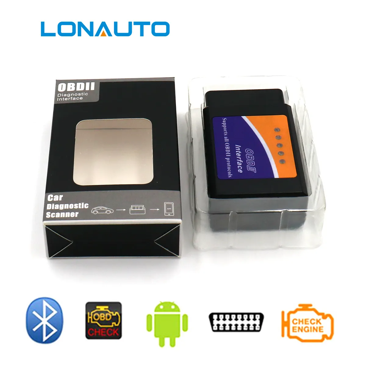 Elm327 Bluetooth versione 1.5 OBD2 / Obdii per Android Torque Car Code Scanner macchina diagnostica per tutte le auto