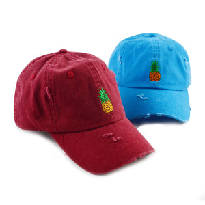 2017 folk style cotton embroidery 6 Panel distressed dad hat - Product Image 5