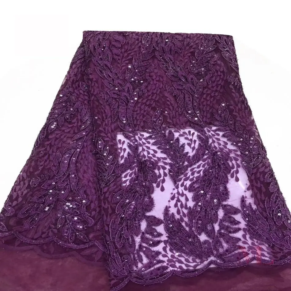 MH01-2 new arrival cheap net lace fabric dubai purple bridal lace