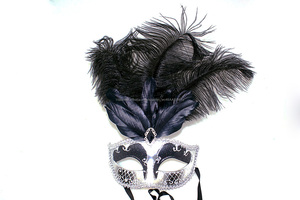 Con clase de estilo veneciano decoración del partido de <span class=keywords><strong>la</strong></span> mascarada de carnaval máscara de plumas de avestruz - Product Image 1