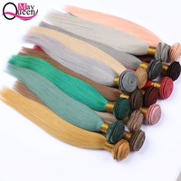 Bunte Farben/Regenbogen farben Lila/Rot/Grau/Blau/Grün/Gelb/Rosa/Blond/Burgund Brasilia nische Jungfrau Echthaar-Web bündel