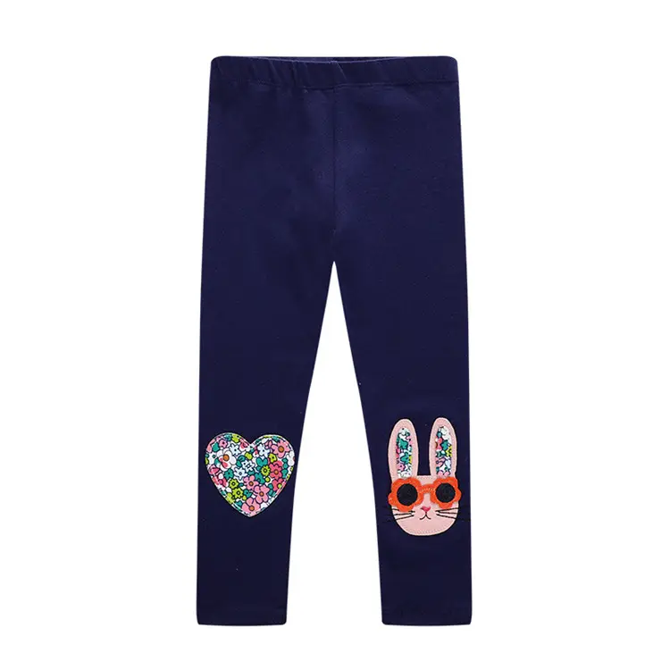 Girls Slim Leggings Cartoon Embroidery Girls Jogger Pants for Autumn Spring Unique Baby Girl Clothes Casual Wear