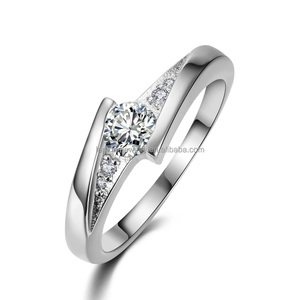 Di alta Qualità Classico 18 k <span class=keywords><strong>Oro</strong></span> e <span class=keywords><strong>Oro</strong></span> Bianco Placcato CZ Anello di <span class=keywords><strong>Nozze</strong></span> di Diamante del Commercio All'ingrosso Per Le Donne R504 - Product Image 2