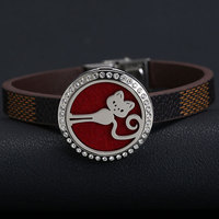 Bracelet de diffuseur d'arômes de parfum en acier 316 Bracelet de diffuseur d'arômes en cuir pour hommes avec logo personnalisé