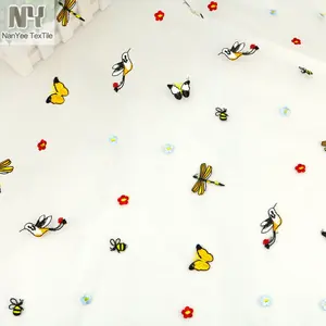 Nanyee 纺织品轻量级动物设计鸟类刺绣网布