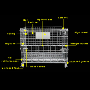 Cage de stockage de billes de <span class=keywords><strong>ferraille</strong></span> métallique industrielle, chariot à cage métallique - Product Image 6