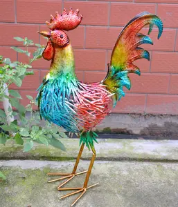 lawn and garden ornaments metal animals Wholesale Rooster Figurines