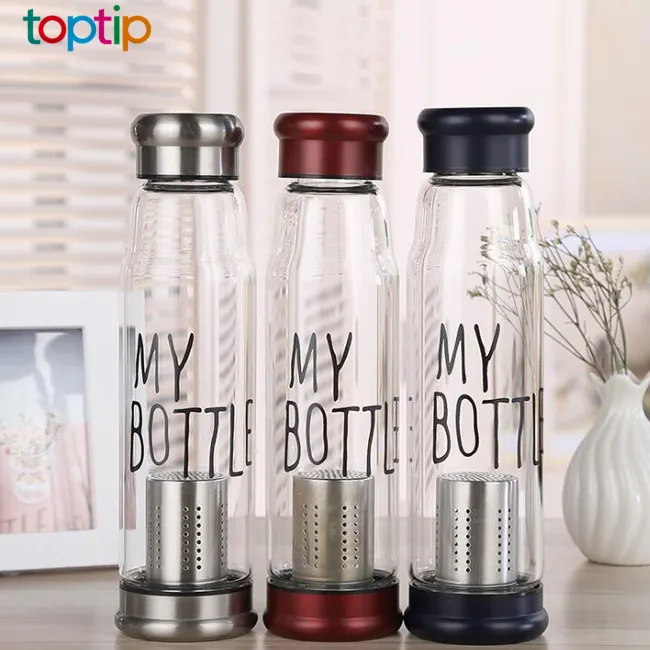 Tee flasche mit Filter/Fruchtsaft glasflasche/meine Flasche Glas Tee-Aufguss flasche