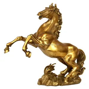 golden horse statue brass horse rearing horse sculpture for sale