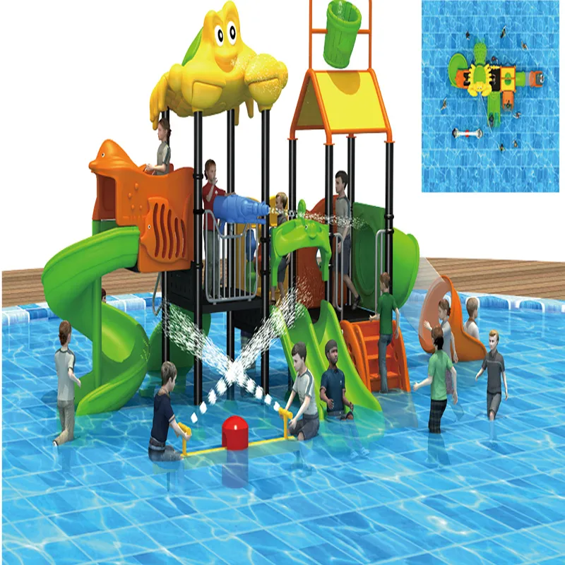 Plastic Water Slides Water Park Playground Water House 1 Conjunto para Piscina Plástico Cor personalizada TX-93502