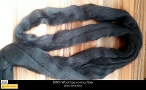 28mic Roving Lana Negro Superior Hilado de Fibras Fieltro Que Teje - Product Image 1