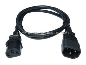 Black Ac Computer Male Female Extension Cable Main <strong>Lead</strong> <strong>Iec</strong> 320 C13 to C14 Power Cord - Product Image 6