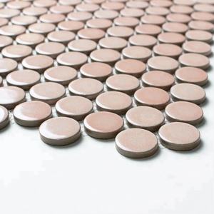 Azulejo <span class=keywords><strong>de</strong></span> Mosaico Circular Redondo <span class=keywords><strong>de</strong></span> Cerámica Esmaltada en <span class=keywords><strong>Horno</strong></span>, Tipo Penny <span class=keywords><strong>de</strong></span> 28 mm, Color Rosa, para Cocina y Baño, Estilo Nórdico <span class=keywords><strong>de</strong></span> Foshan - Product Image 4