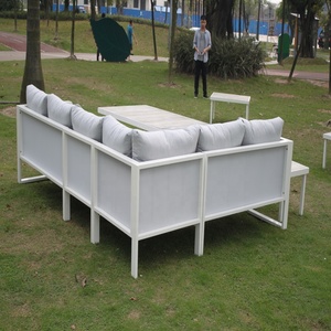 Canapé moderne <span class=keywords><strong>de</strong></span> luxe en forme <span class=keywords><strong>de</strong></span> L, <span class=keywords><strong>haut</strong></span> <span class=keywords><strong>de</strong></span> <span class=keywords><strong>gamme</strong></span>, pour patio, véranda, en aluminium blanc, ensemble <span class=keywords><strong>de</strong></span> canapés d'extérieur, mobilier <span class=keywords><strong>de</strong></span> <span class=keywords><strong>jardin</strong></span> pour hôtel, villa - Product Image 3