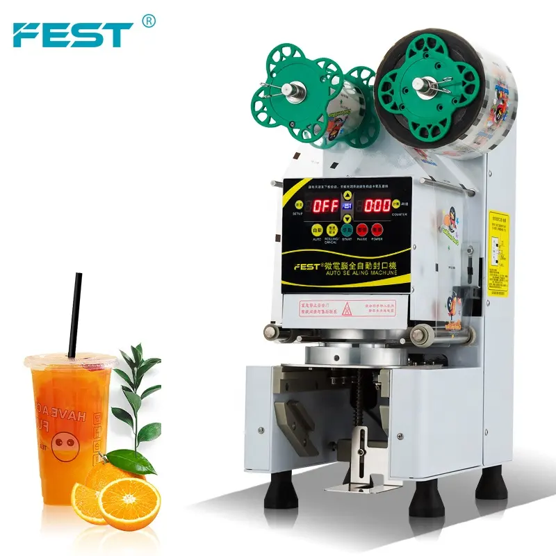 FEST CE Milk Tea Shop Bubble Tea Roll Sealing Machines Automatic 70mm/75mm/88mm/90mm/95mm Paper Cup Sealing Machines Philippines
