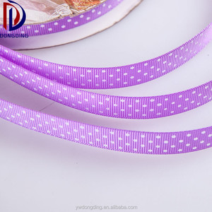 Alta calidad al por mayor de polca imprimió la cinta del grosgrain del poliester cintas navy - Product Image 5