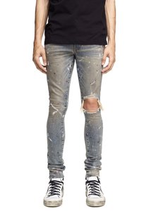 <span class=keywords><strong>Jeans</strong></span> Vintage <span class=keywords><strong>Italiani</strong></span> da Uomo con Effetto Consumato e Strappato, Lavaggio Sporco e Elasticizzato - Product Image 2