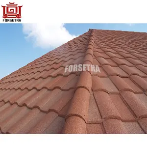 易于安装类型的屋顶瓦质量石头涂层钢屋顶板为塞班岛