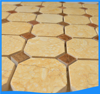 Mosaïque de marbre blanc Carrara octogonale jaune, pierre polie pour une utilisation intérieure et extérieure, pour les murs, les sols, les villas, les appartements