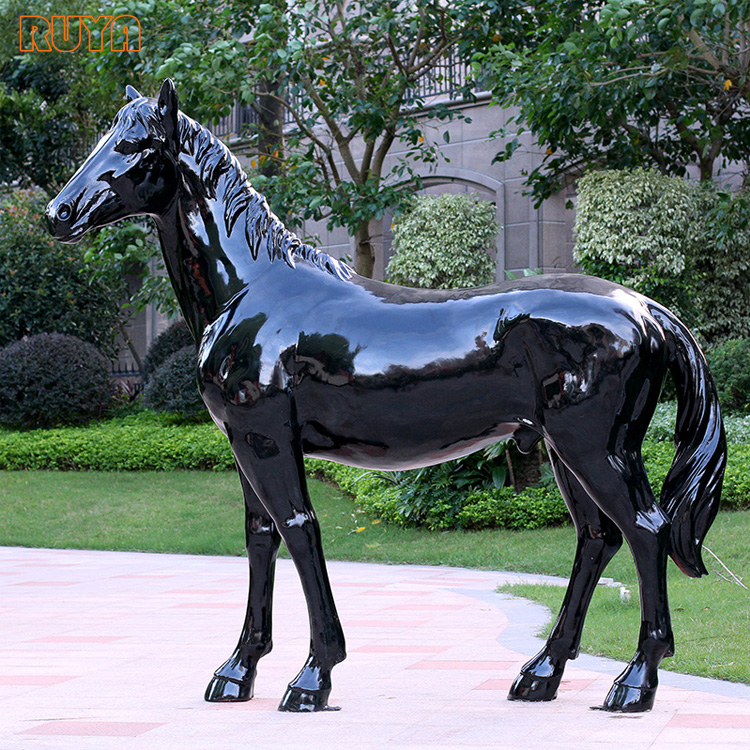 Ruya Glasvezel Paard Standbeeld Customzied Dier Sculptuur Levensgrote Als Tuin Mall Winkel Sales Center Ornamenten Decoratie