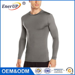 2016 <span class=keywords><strong>hombre</strong></span> de la ropa <span class=keywords><strong>interior</strong></span> de manga larga <span class=keywords><strong>camiseta</strong></span> en blanco al por mayor llanura camisetas equipada - Product Image 2