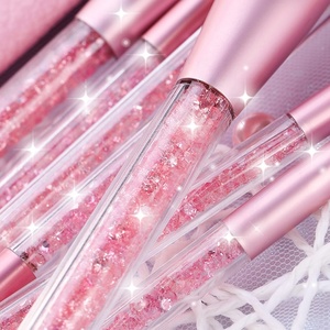 7 pièces haut de gamme Luxe en gros poils professionnels <span class=keywords><strong>Rose</strong></span> <span class=keywords><strong>rose</strong></span> étiquettes <span class=keywords><strong>irisé</strong></span> bas quantité minimale de commande Fashional poignée transparente pinceau de maquillage - Product Image 2