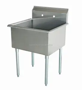 304 paslanmaz çelik lavabo, NSF sertifikalı tek küvet/tek kase restoran ekipmanları paslanmaz çelik lavabo/