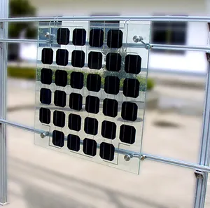 可定制玻璃透明太阳能电池板BIPV太阳能屋顶瓦黑色