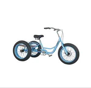 Cheap utility fat tyre single speed 3 wheel steel frame 20 inch shopping beach tricycle cargo bike bicycle for family