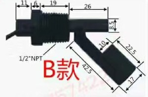Anti-corrosion side-mounted <strong>float</strong> switch Liquid level controller Liquid level <strong>sensor</strong> Duckbill black side loading - Product Image 4