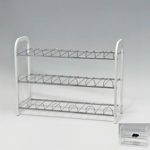 Simple Design Chrome Metal Wire Tube 12 ways 2 Tier Shoe Rack - Product Image 3