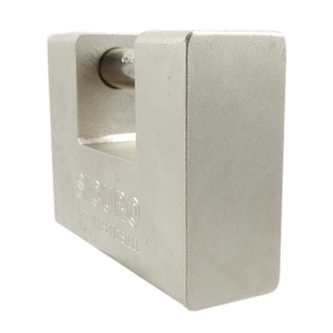 Lucchetto Rettangolare in Acciaio da 74mm Resistente per Magazzino con Catena Argento - Product Image 3