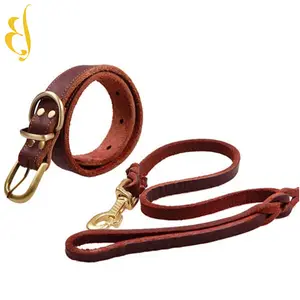 OEM Custom ized Logo beliebte umwelt freundliche Luxus-Hunde halsbänder aus echtem Leder