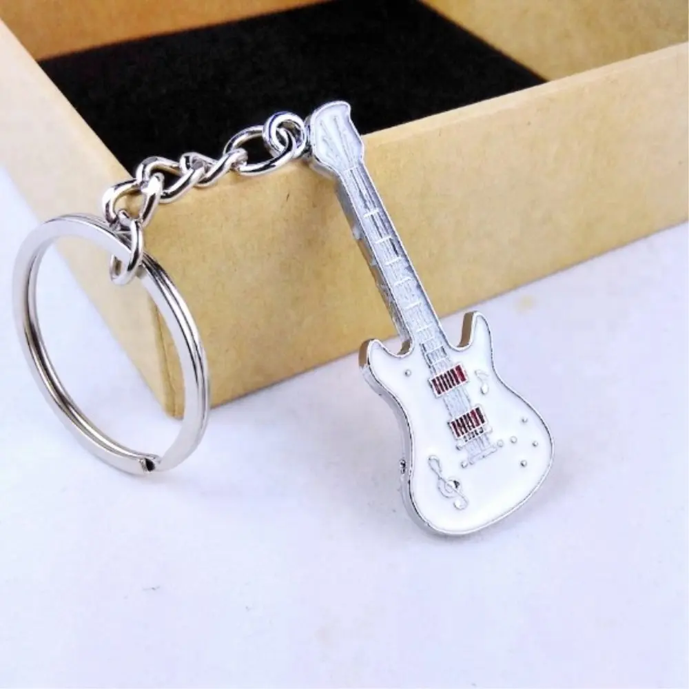 Custom zink-legierung mode instrument musical anhänger gitarre charme flasche opener keychain