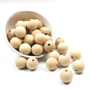 16mm Maple Wood Decorative Beading Round Beads Chewy Toys for Necklace