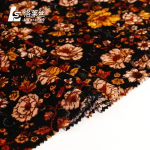 Différents types de fleur tissu de velours de soie tactile pour vêtements