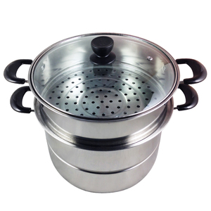 Olla <span class=keywords><strong>Vaporera</strong></span> Moderna <span class=keywords><strong>de</strong></span> Acero Inoxidable <span class=keywords><strong>con</strong></span> <span class=keywords><strong>Tapa</strong></span> <span class=keywords><strong>de</strong></span> <span class=keywords><strong>Vidrio</strong></span>, Precio Económico para Gran Capacidad - Product Image 1