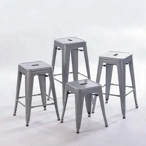 Modern Design General Used Coffee Shop Bar Satckable Metal Stool Chairs For Pub