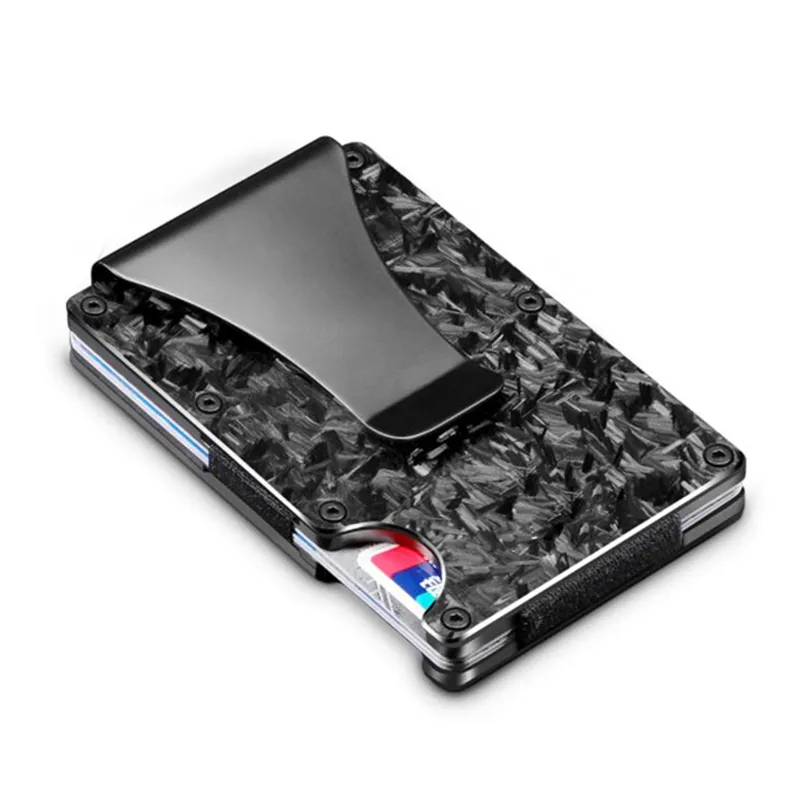 Porte-cartes en Fiber de carbone forgé, Texture abstraite, blocage RFID, professionnel, portefeuille de poche, Durable, 1 pièce