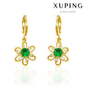Xuping Dubai 24K color oro joyas de imitación flores diamante <span class=keywords><strong>vere</strong></span> y strass estilo elegante aretes para mujeres - Product Image 6