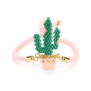graine perle cactus cactus tissé ensemble de bijoux de <span class=keywords><strong>collier</strong></span> boucles d'oreilles bracelets mexicains bohème tendance - Product Image 2