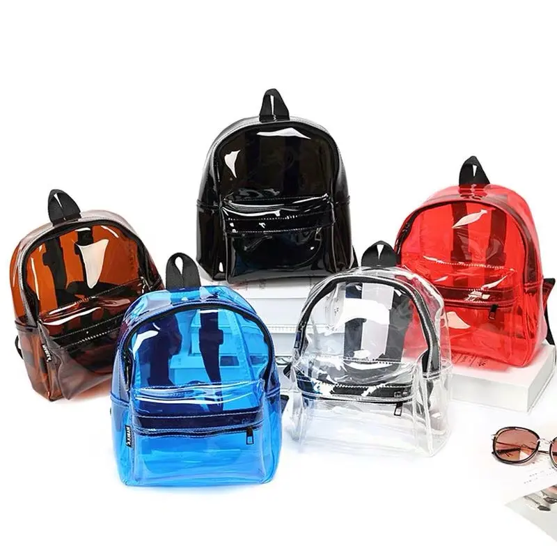 Promosyon şeffaf pvc çanta çocuklar için şeffaf okul sırt çantaları