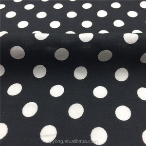 Beliebter Einfarbiger Leichtgewichtiger Gewebter Polka-Dot-Bedruckter Weiß-Schwarzer 100% Baumwoll-Popeline-Stoff für Jungen Sommerkleider Hemden - Product Image 1
