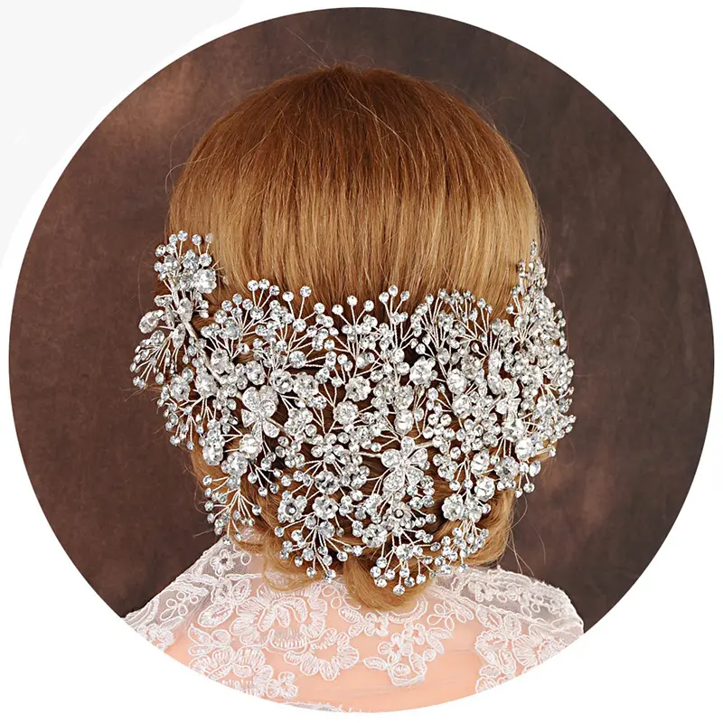 new Design Luxury Bridal headband handmade rhinestone tiara and crown wedding hair accessories