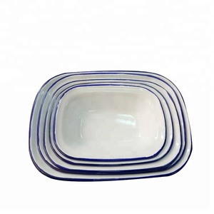 Nützliche Hause Und Restaurant Metall Emaille Weißen Schüsseln Und Platten - Product Image 5