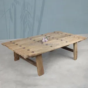 Table basse style industriel, ancien, prédécoupée, en bois, extérieur